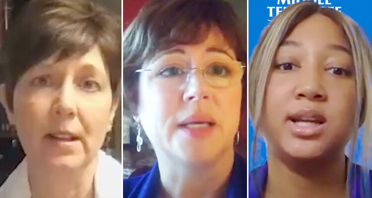 Dr. Maria Bachman, left, a professor in the Department of English and the current president of the MTSU chapter of The Honor Society of Phi Kappa Phi; Susan Lyons, coordinator of events and special programs for the University Honors College and the MTSU chapter coordinator for the Omicron Delta Kappa national leadership honor society; and Chelseah Moore, an MTSU senior finance major and the 2020-21 Student Government Association president, are guests on the January 2021 edition of Middle Tennessee State University’s video magazine, “MTSU Out of the Blue."