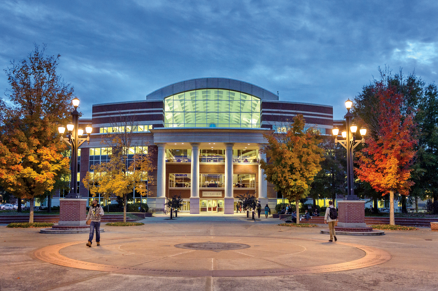 The James E. Walker Library in autumn.