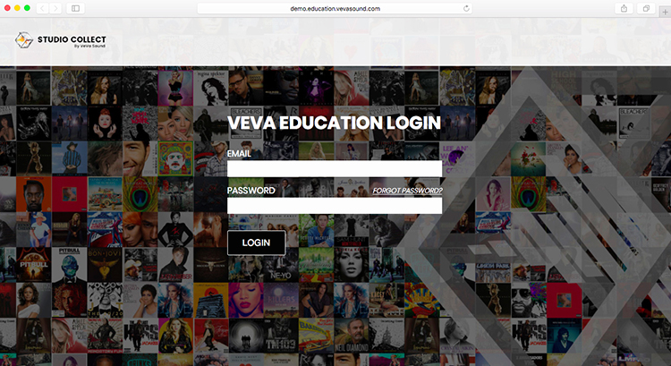 MTSU recording industry students using the new VeVa Sound education software to manage their musical projects’ digital data will see this web page as a log-in point. (Graphic courtesy of VeVa Sound)