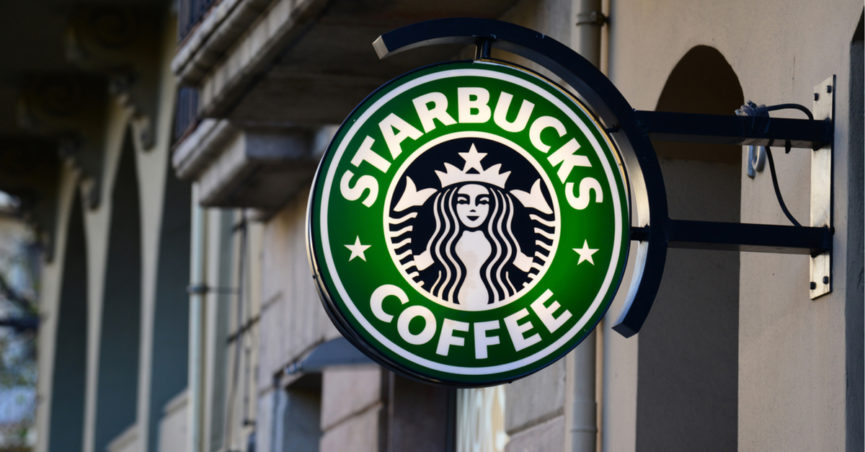 Outside Starbucks sign