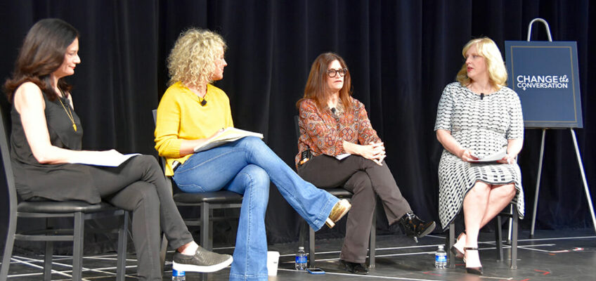 MTSU Recording Industry Chair Beverly Keel, right, leads a Change the Conversation panel discussion in Las Vegas on Saturday, April 14, the day before the Academy of Country Music Awards, on challenges facing women in the music business. (MTSU Photo by Andrew Oppmann)