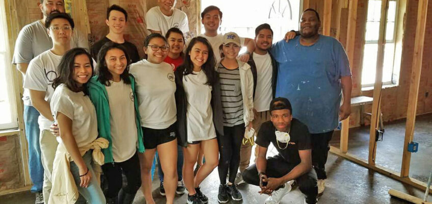 In this spring 2018 photo, members of the MTSU Asian Student Association and other volunteers pause for a photo during a Rutherford County Area Habitat for Humanity project. (Submitted photo)
