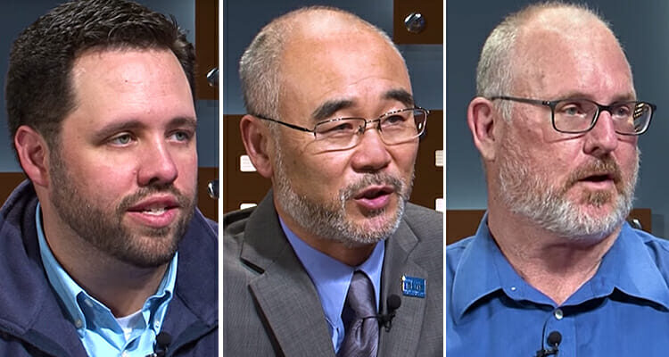 June 2018 “Out of the Blue” promo - Dr. Tyler Henson of MT One Stop, Dr. Guanping Zheng of the Confucius Institute, and Charlie Gregory of the Campus Recreation Center