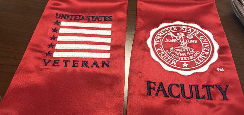 MTSU faculty and staff will be recognized with special red stoles at the first-time stole ceremony Friday, Nov. 15, in the Miller Education Center second-floor atrium. The location for the ceremony is 503-509 Bell St. in Murfreesboro. (MTSU photo by Randy Weiler)