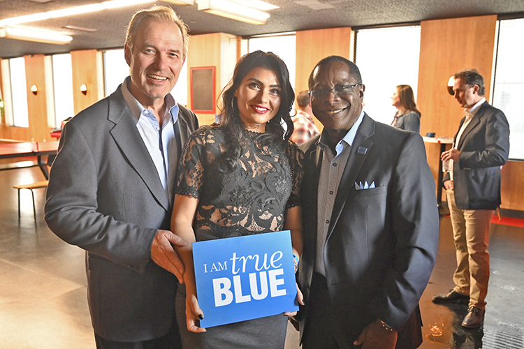 MTSU President Sidney A. McPhee, right, led a delegation of university students, faculty and staff to Los Angeles for outreach activities before the 62nd annual Grammy Awards set for Sunday at Staples Center. This is MTSU’s seventh such trip to the event. (MTSU photo by Andrew Oppmann)