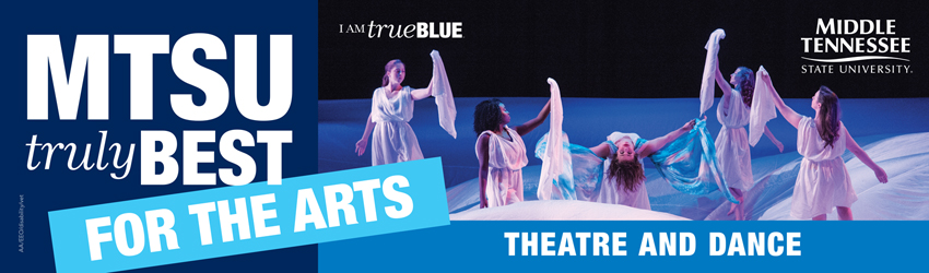 MTSU Arts billboard for Arts Center of Cannon County