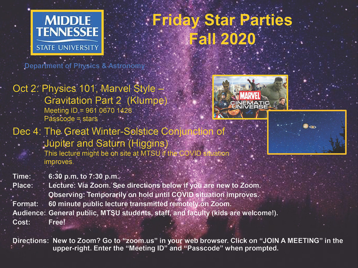 MTSU fall Star Party graphic