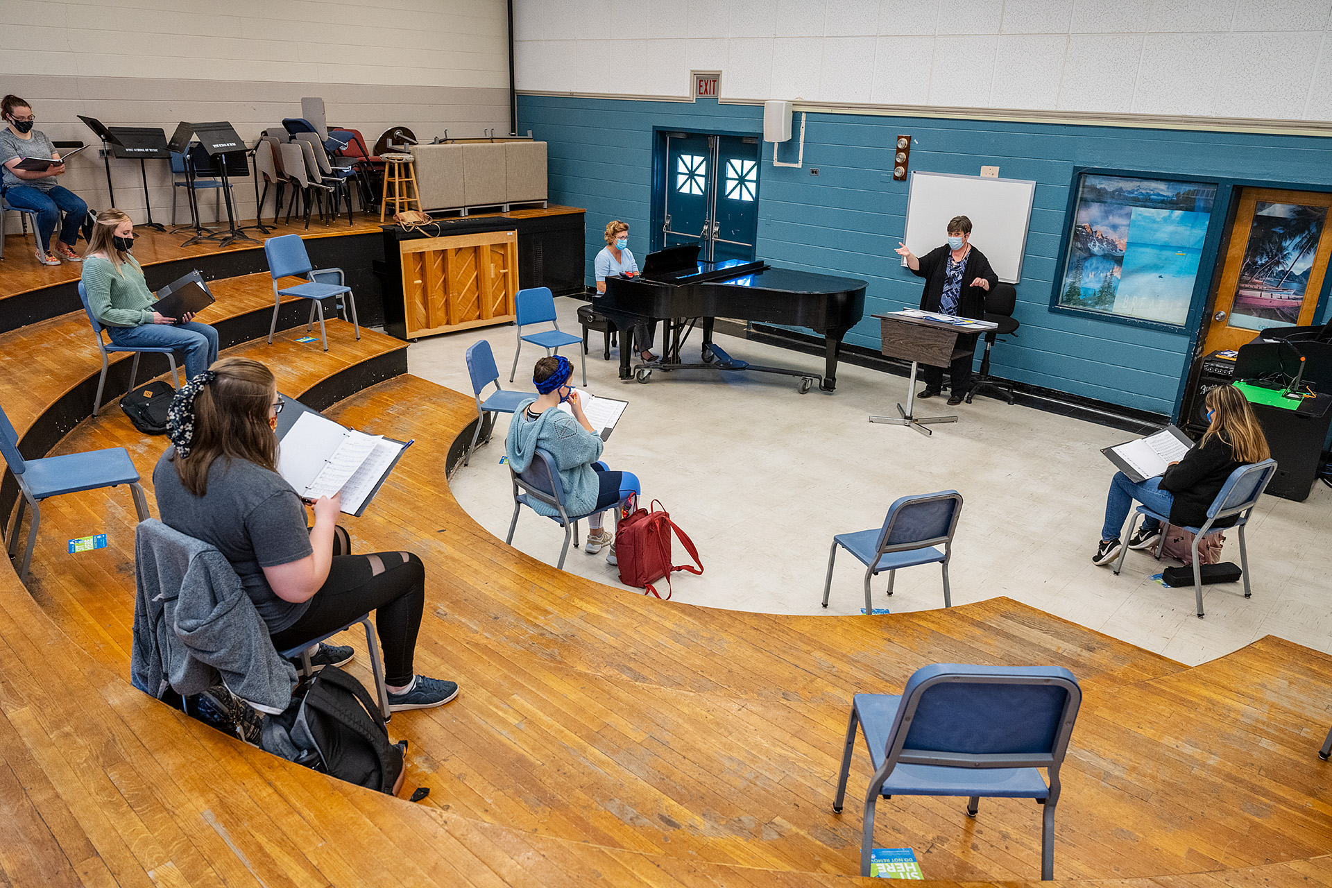 Angela Tipps, Instructor in the School of Music, is happy to have her students singing this semester. (Photo: Andy Heidt)