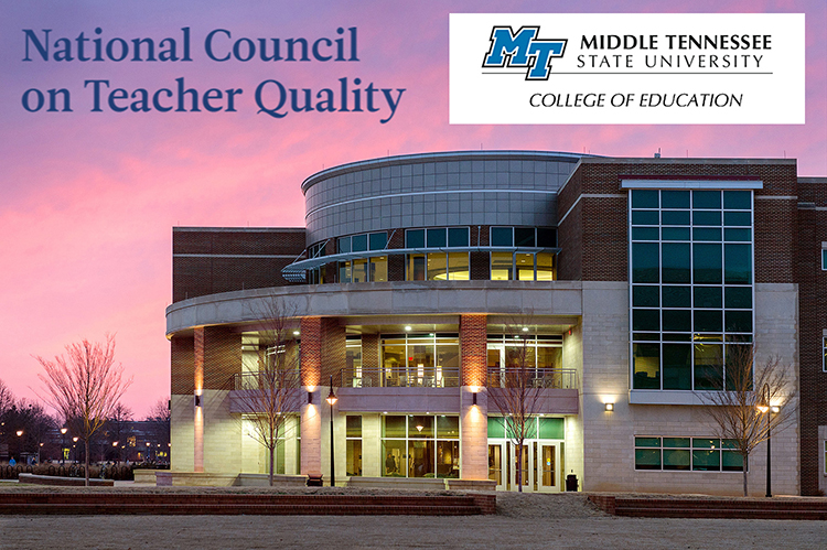 Middle Tennessee State University’s College of Education illuminated during a sunset in March 2014. (MTSU file photo by Andy Heidt)