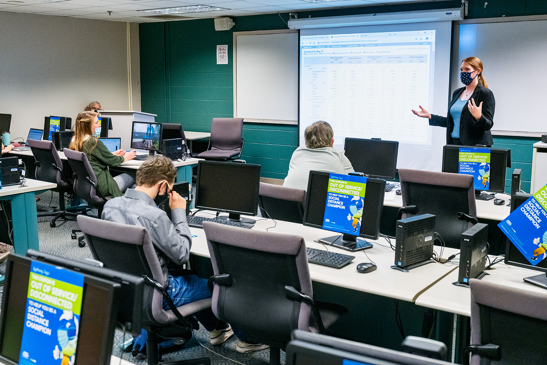 Dr. Elizabeth Whalen is teaching on-campus and online classes this semester. (Photo: Andy Heidt)