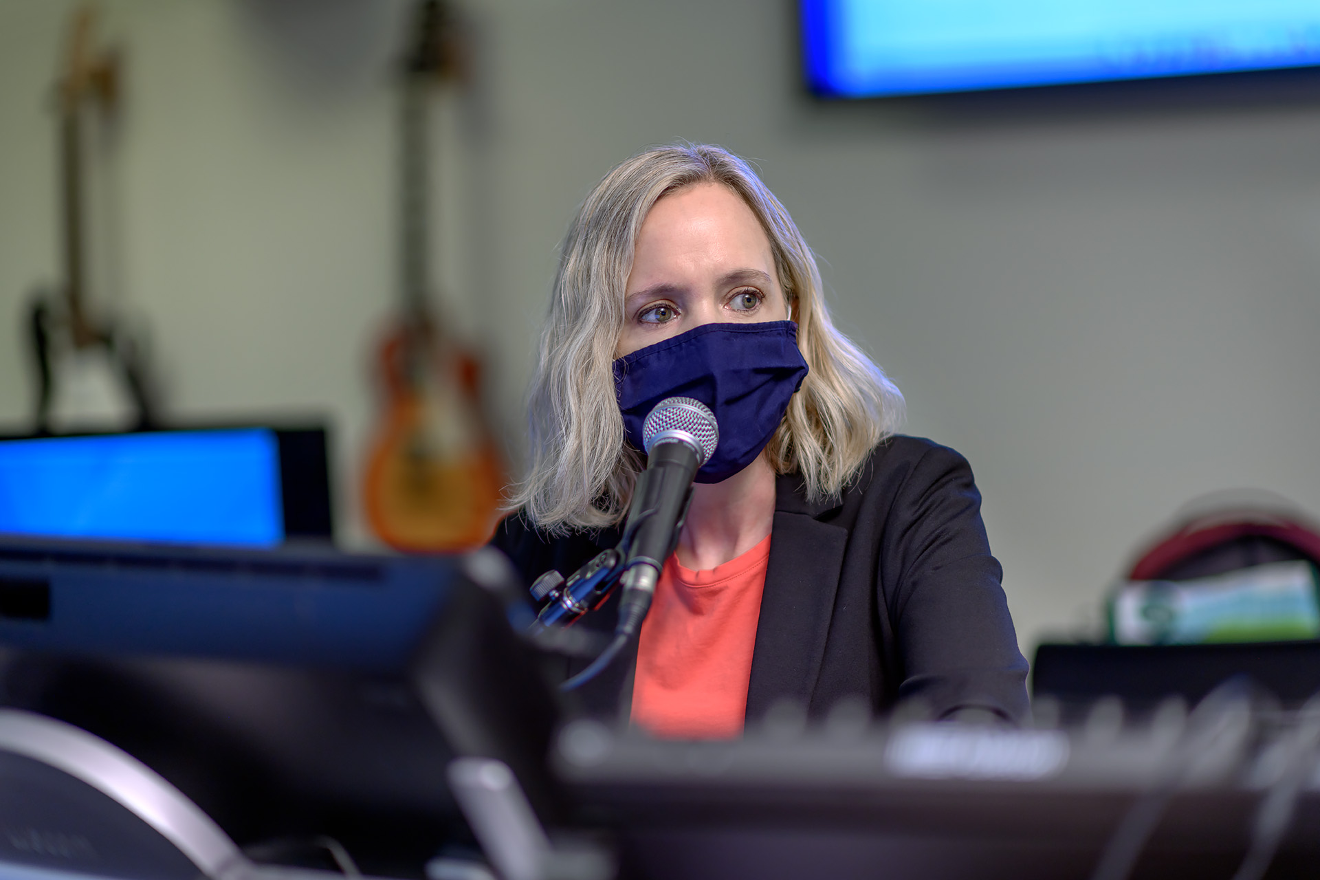 Misty Jones Simpson teaches several classes in the Recording Industry. (Photo: J. Intintoli)