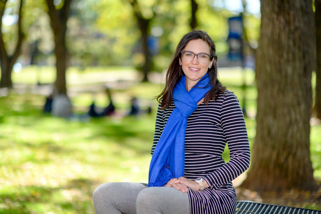 Molly Taylor-Poleskey faulty profile in Walnute Grove and in front of James Union building. (Photo: J. Intintoli)