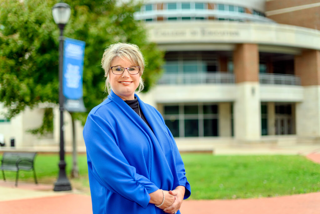 Danielle Moore College of Education lecturer faculty profile at the College of Business building. (Photo: J. Intintoli)