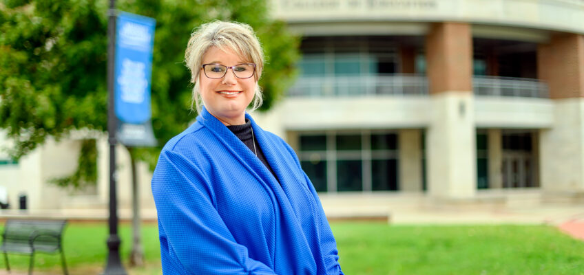 Danielle Moore College of Education lecturer faculty profile at the College of Business building. (Photo: J. Intintoli)