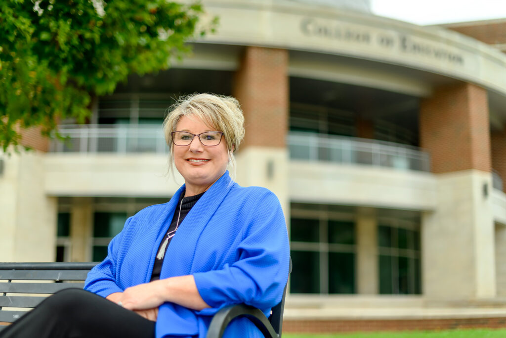 Danielle Moore College of Education lecturer faculty profile at the College of Business building. (Photo: J. Intintoli)