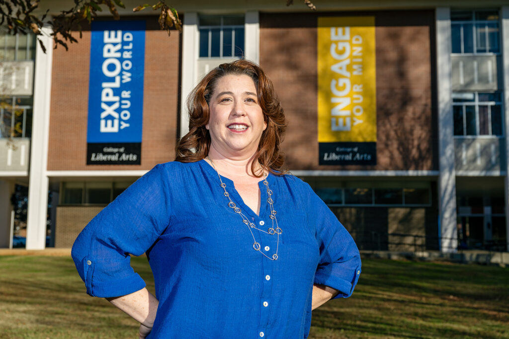 Jennifer Rice, Secretary, College of Liberal Arts Advising Center, in and around Peck Hall and Todd Hall. (Photo: Andy Heidt)