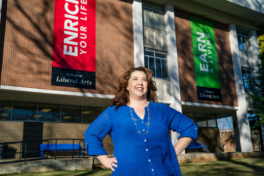 Jennifer Rice, Secretary, College of Liberal Arts Advising Center, in and around Peck Hall and Todd Hall. (Photo: Andy Heidt)