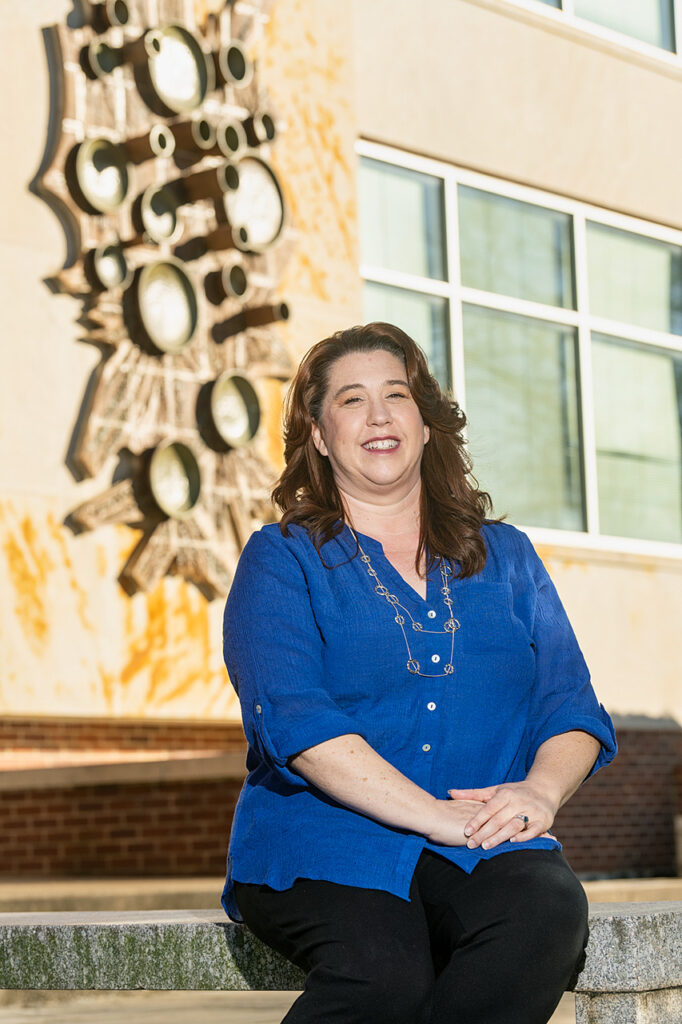 Jennifer Rice, Secretary, College of Liberal Arts Advising Center, in and around Peck Hall and Todd Hall. (Photo: Andy Heidt)