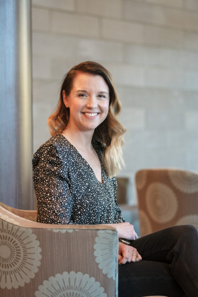 Katie Schrodt, Elementary & Special Education faculty, teaching in the College of Education Building. (Photo: Andy Heidt)