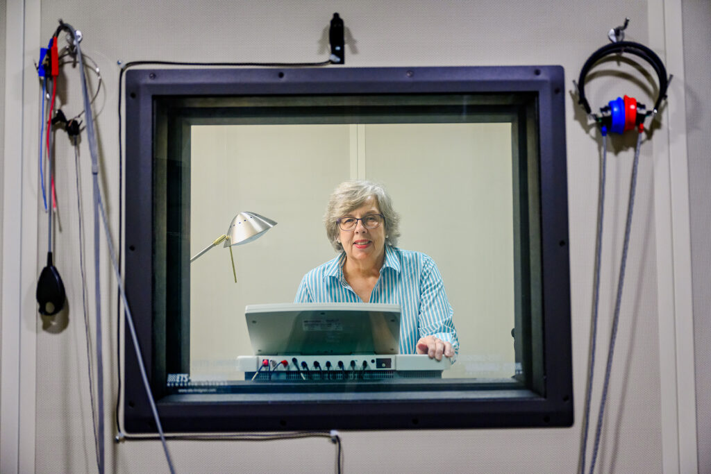 Service to students portrait for Rebecca Fischer, Professor/Communication Disorders Program Coordinator