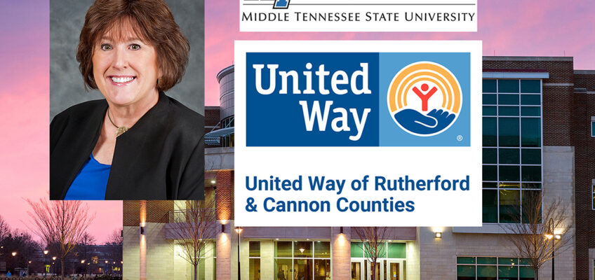 The United Way of Rutherford and Cannon Counties announced Lana Seivers, Middle Tennessee State University dean emerita of the College of Education, as the winner of the Linda Gilbert Advocate of the Year award, which she will be presented at the Aug. 30 Community Celebration at the Embassy Suites in Murfreesboro. (MTSU graphic illustration by Stephanie Barrette)
