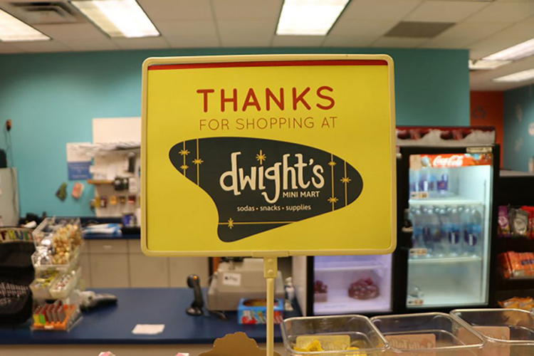 This October 2020 file photo shows the “thank you” sign inside Dwight’s Mini Mart in the Keathley University Center. Officials with MTSU Intercultural and Diversity Affairs and the Office of Equity and Compliance presented Dwight Johnson, proprietor, with a commemorative plaque at an Oct. 25 ceremony concurrent with National Disability Employment Awareness Month. (MTSU file photo by Darby McCarthy)