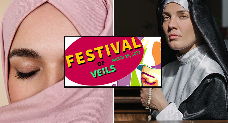 “Festival of Veils,” an event designed to unravel the mystery surrounding head coverings worn by women of various cultures, is slated for noon to 4 p.m. Saturday, March 19, on the Student Union Commons. The event is free and open to the public. (Photo of woman in hijab by Artem Podrez from Pexels; photo of nun by Mikhail Nilov from Pexels; also shown is Festival of Veils graphic)