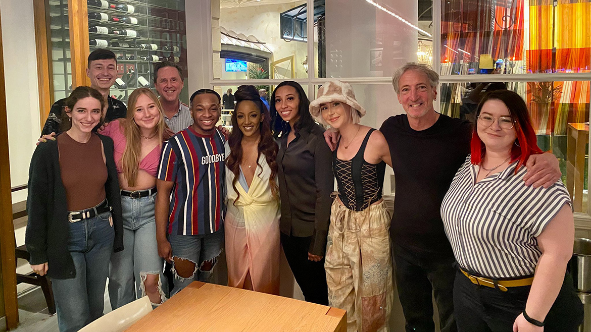 MTSU students and faculty with country music star Mickey Guyton. (MTSU photo by Taylor Rozich)