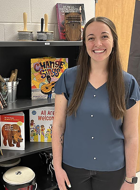 Corynn York, Middle Tennessee State University alumna and elementary music teacher at Rocky Fork Elementary School in Smyrna, Tenn., recently won the Outstanding Young Music Educator Award from the Tennessee Music Education Association. (Photo courtesy of Rutherford County Schools)