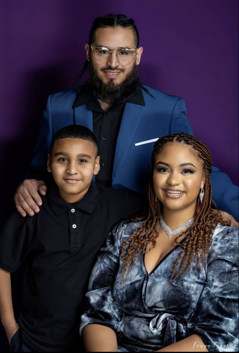 The Alcocer-Robinson family — husband Eddie Alcocer, top, son Miguel Alcocer and wife Ari Robinson Alcocer — had their Habitat for Humanity application approved by the Rutherford County Area Habitat for Humanity and they hope to move into their new home in April 2023. Robinson is a 2018 graduate of MTSU, with a degree in Africana Studies and minors in political government and theatre (arts and dance). (Submitted photo)
