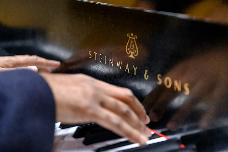 MTSU piano professor Arunesh Nadgir rehearses Debussy's 