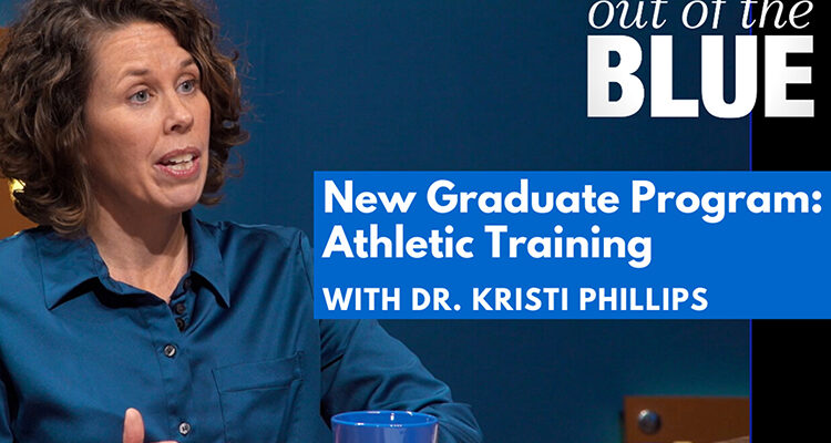 Kristi Phillips, coordinator of Middle Tennessee State University’s new Master in Athletic Training program, spoke on this month’s episode of MTSU’s “Out of the Blue” show about the degree’s transition to the graduate level in keeping with nationwide trends across peer health care professions. (MTSU graphic illustration by Joseph Poe)