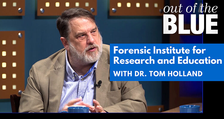 Dr. Thomas Holland, director of MTSU's internationally recognized Forensic Institute for Research and Education and a research professor in the College of Liberal Arts. discusses the partnerships FIRE has built with government agencies to help students gain real-world experience in the May 2023 edition of "Out of the Blue," the university's monthly TV magazine. (MTSU screenshot)