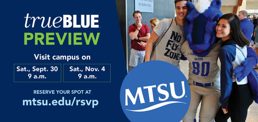 True Blue Preview promo for Sept. 30 and Nov. 4 visit days