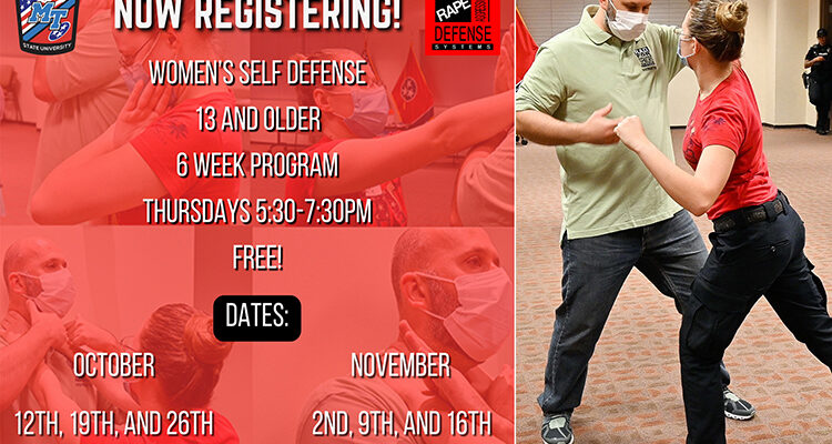 Registration is open for the Middle Tennessee State University Police Department’s annual, six-week Rape Aggressions Defense Systems, or RAD, course that starts Thursday, Oct. 12. The free training is available to women and girls ages 13 and older in the campus community and general public. Those interested can register via email at rad@mtsu.edu. (MTSU graphic by Stephanie Wagner)