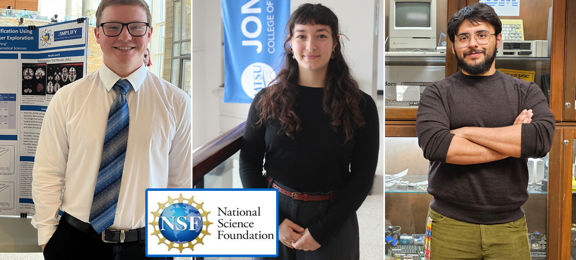Nine Middle Tennessee State University undergraduates and one faculty member are participating in prestigious National Science Foundation Research Experience for Undergraduates, or REU, grant programs this summer. (MTSU graphic illustration by Stephanie Wagner)