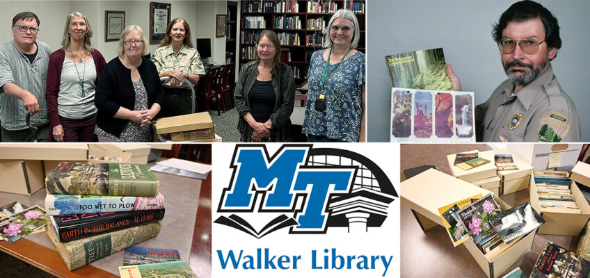 The late Mack Prichard served the Tennessee Department of Environment and Conservation as the first state archaeologist and later as the first state naturalist. His personal library as well as collections of thousands of postcards and scholarly papers are being donated to Special Collections in the James E. Walker Library at Middle Tennessee State University in Murfreesboro, Tenn. (Photo courtesy of the Friends of South Cumberland State Parks)