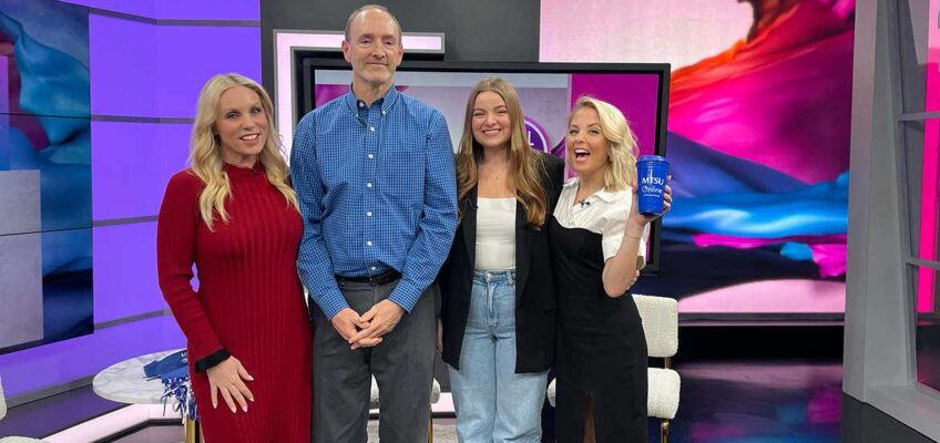 Ella Cobb and Trey Martindale, the head of MTSU Online appeared on the March 7, 2025, "MTSU on 2" segment on News 2. (Photo: DeAnn Hays)