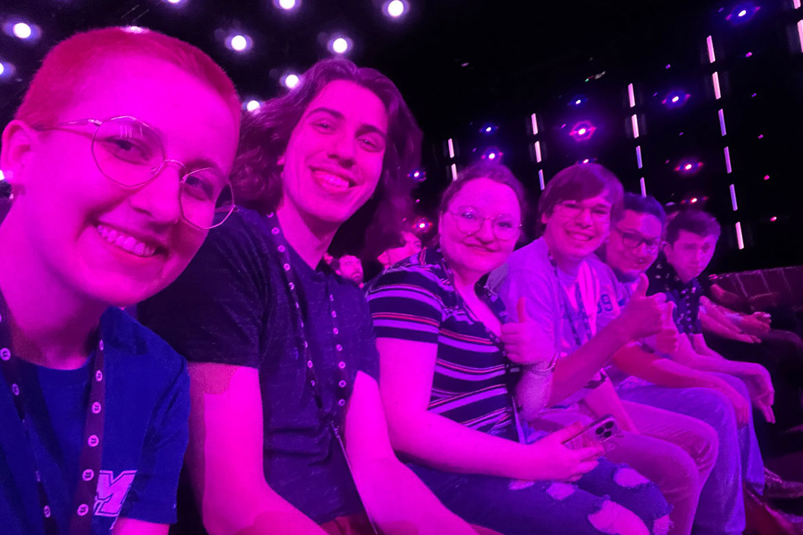 From left, Middle Tennessee State University animation students Skye Baxter, Seth Savage, Eiley Jacobs, Cooper Rogers and Steve Granados attend Unreal Fest Orlando 2025 in early June where they had the opportunity to connect with top industry leaders. (Submitted photo)