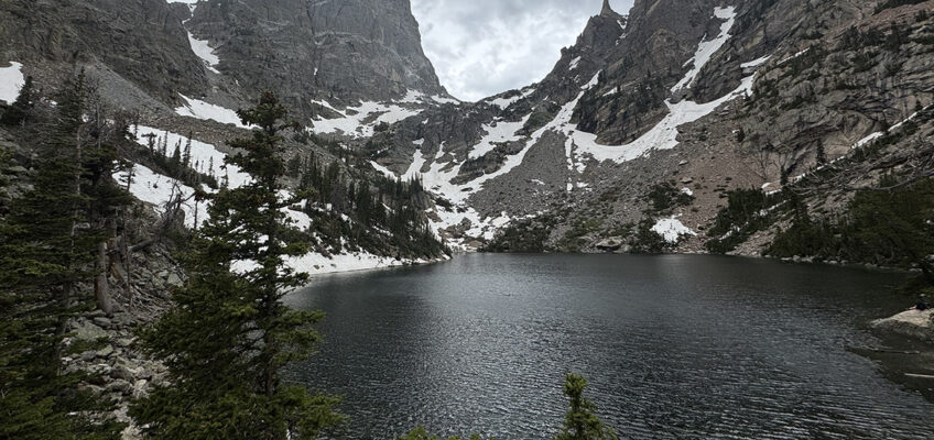 During her day off from working as an intern at the YMCA of the Rockies in Estes Park, Colo., Middle Tennessee State University Tourism and Hospitality Management major Alexa Morse of Manchester, Tenn., hiked to Emerald Lake located in the Rocky Mountain National Park. (Submitted photo)