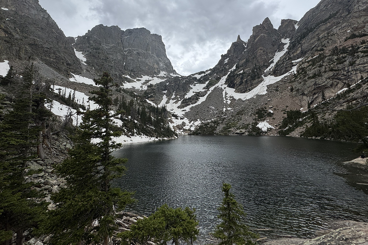 During her day off from working as an intern at the YMCA of the Rockies in Estes Park, Colo., Middle Tennessee State University Tourism and Hospitality Management major Alexa Morse of Manchester, Tenn., hiked to Emerald Lake located in the Rocky Mountain National Park. (Submitted photo)