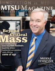 Ken Paulson, dean of the College of Mass Communication, is shown on the cover of the January 2015 edition of MTSU Magazine. (Courtesy of MTSU Creative and Visual Services)