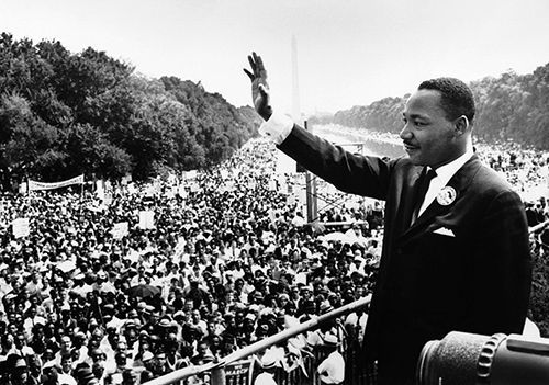 The Rev. Martin Luther King Jr. addresses a crowd from the steps of the Lincoln Memorial where he delivered his famous “I Have a Dream” speech during the Aug. 28, 1963, march on Washington, D.C. MTSU students and others will celebrate King's memory during a Jan. 16 candlelight vigil at 6 p.m. in the Student Union. (Photo courtesy of the U.S. Department of Defense Archives)