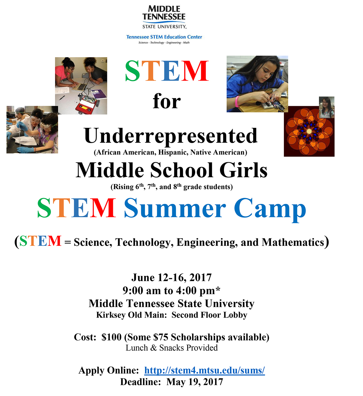 MTSU STEM camp flyer