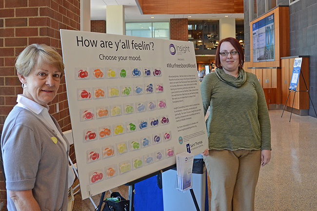 MTSU psychology professor Ellen Slicker, left, and Amy Sullivan, a counseling intern with Insight Counseling Centers,