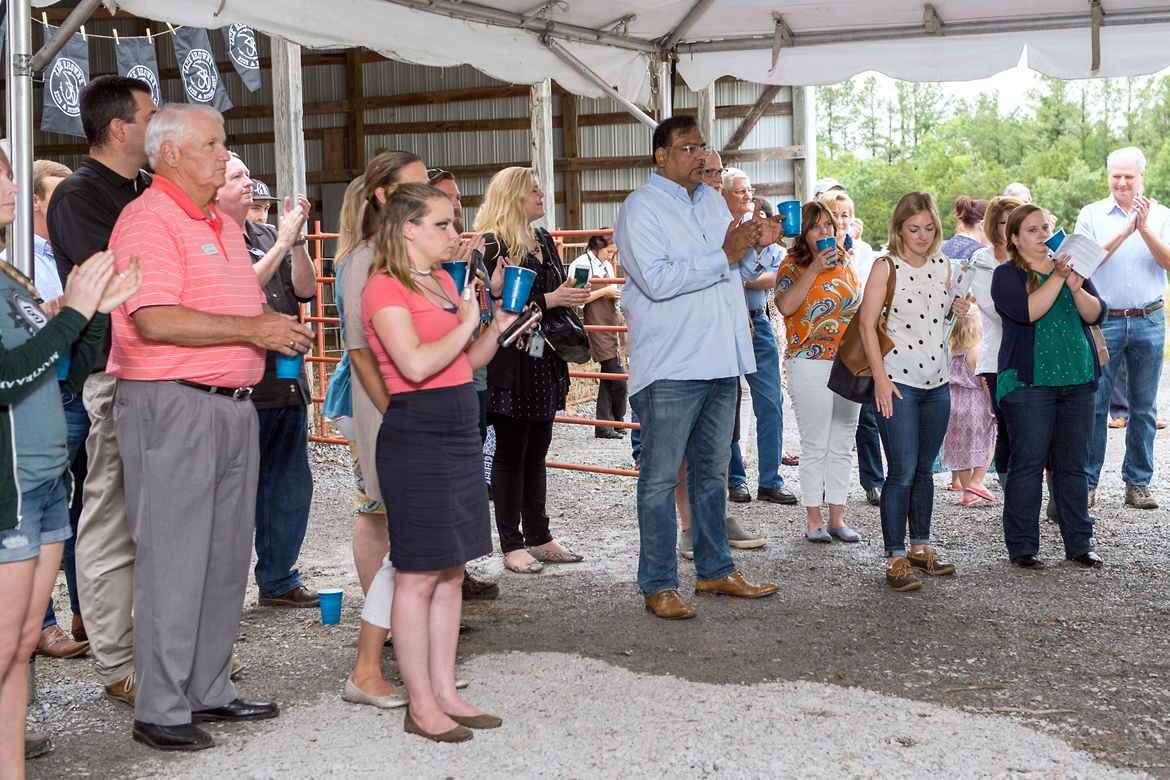 Crowd gathers for groundbreaking announcement