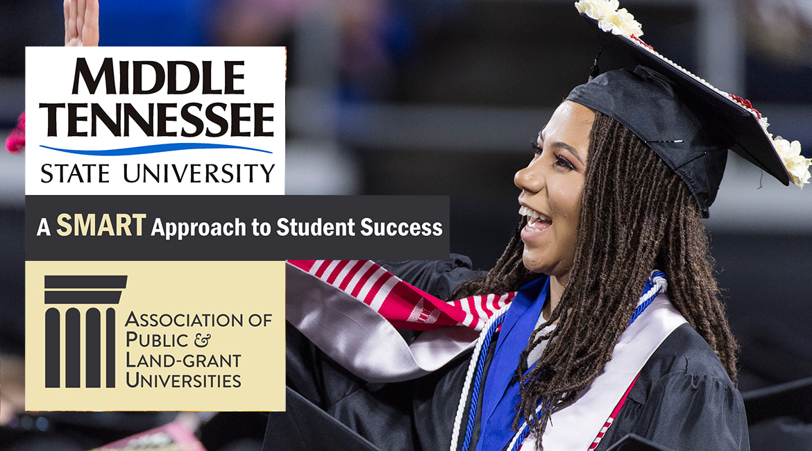 APLU SMART Success program graphic including waving spring 2017 undergrad at commencement