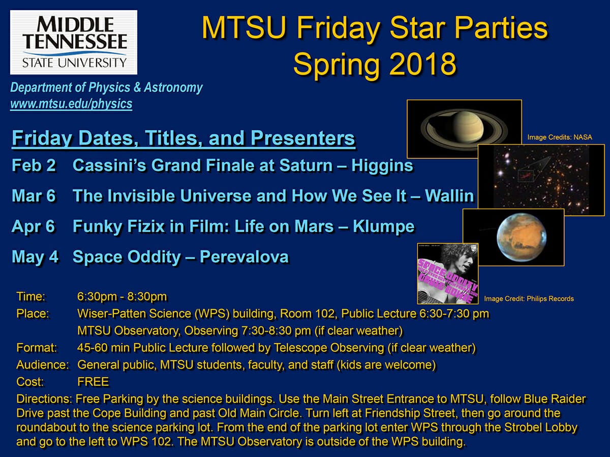 Spring 2018 MTSU Star Party information