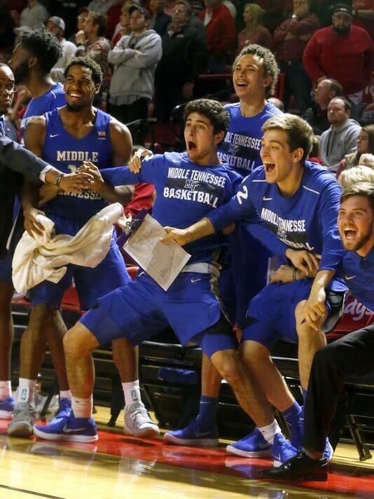 Chase Miller reacts to a play.