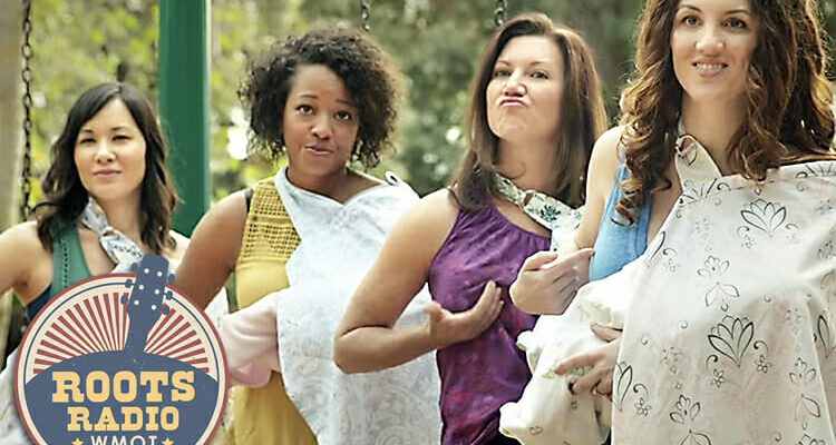 Screengrab from Similac infant formula company's "The Mother 'Hood" ad plus WMOT-FM Roots Radio 89.5 logo